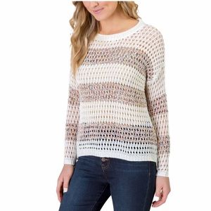 Francesca’s Miami Cream Open Knit Sweater